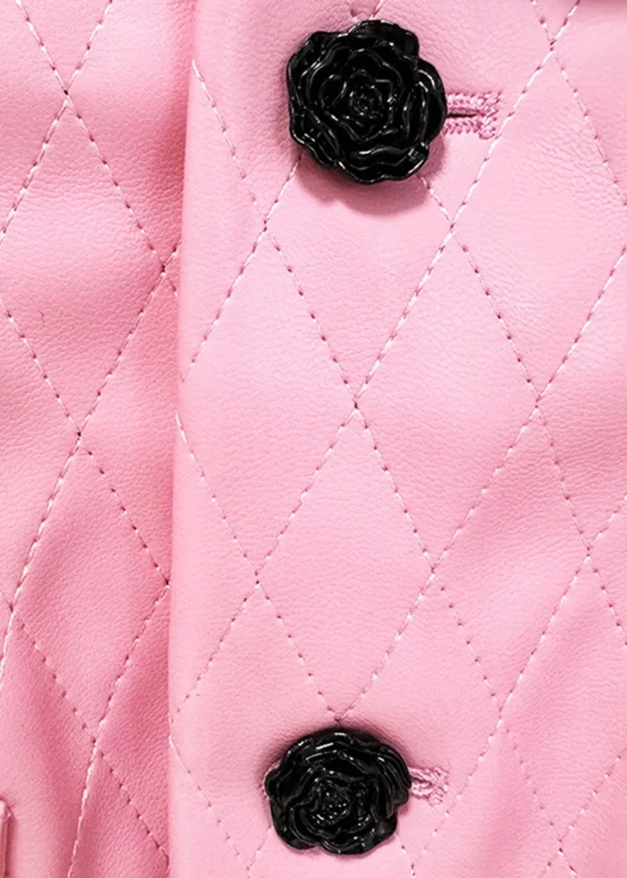 Olivera Eco-Leather Skirt Suit