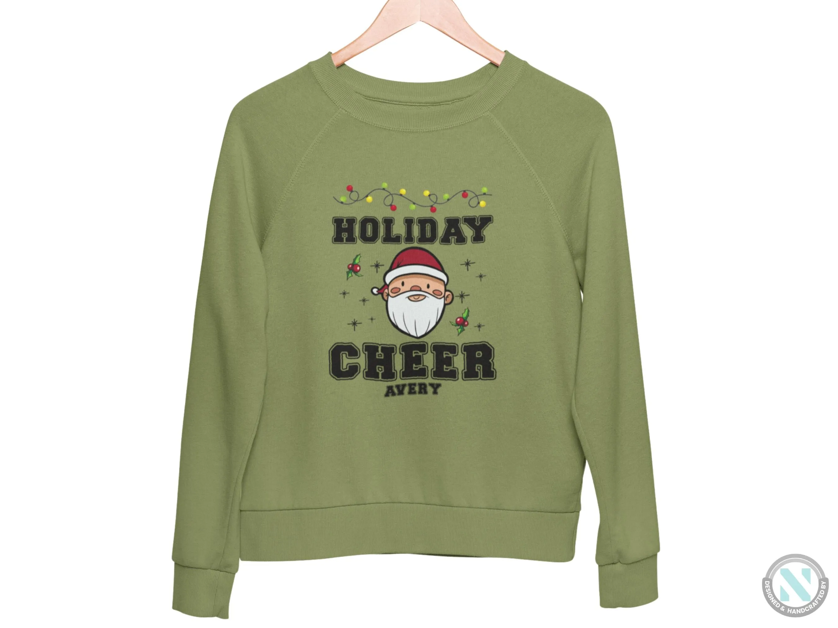 Personalized Christmas Sweatshirt for Toddler Boys with Holiday Cheer Text