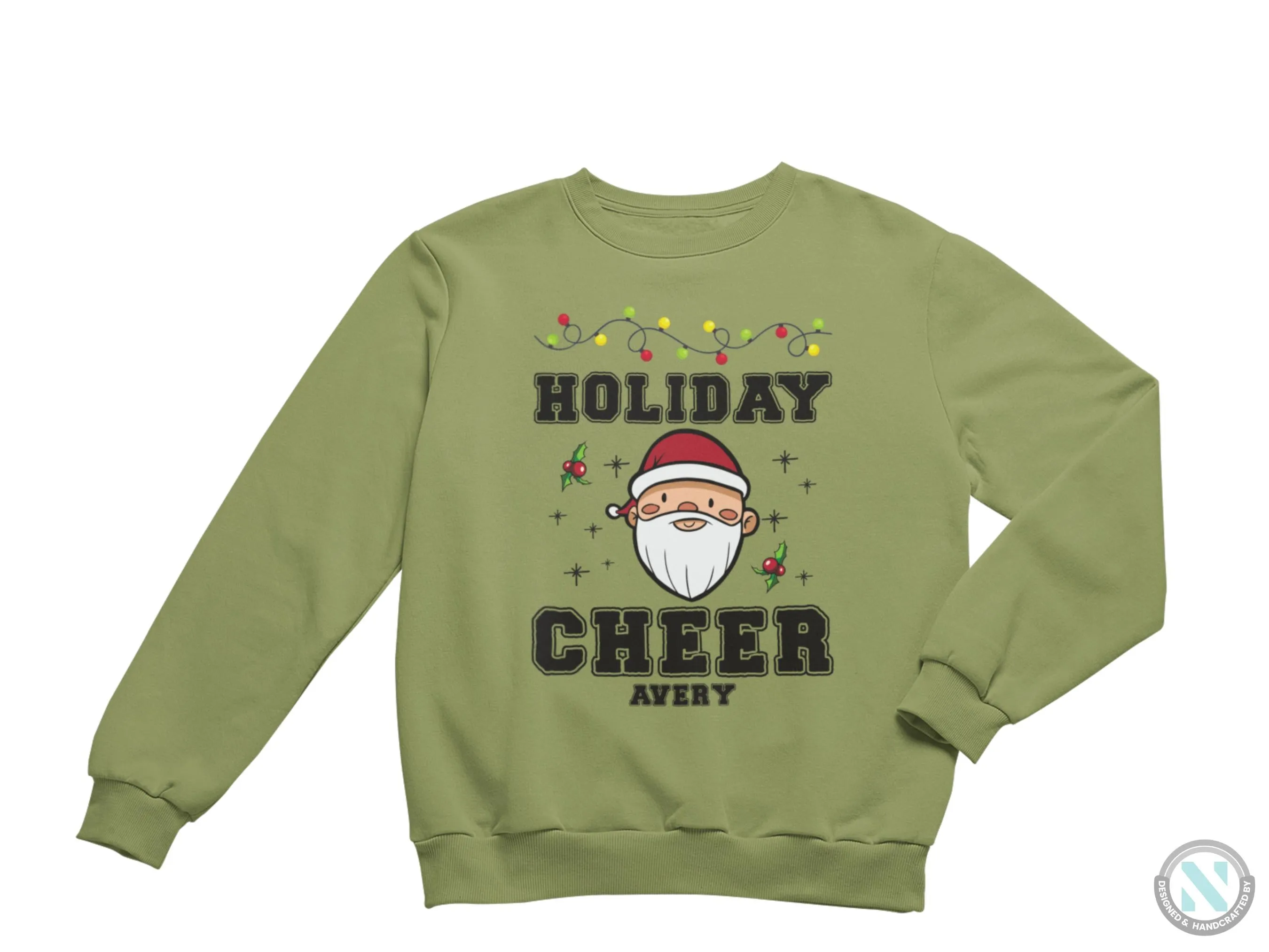 Personalized Christmas Sweatshirt for Toddler Boys with Holiday Cheer Text