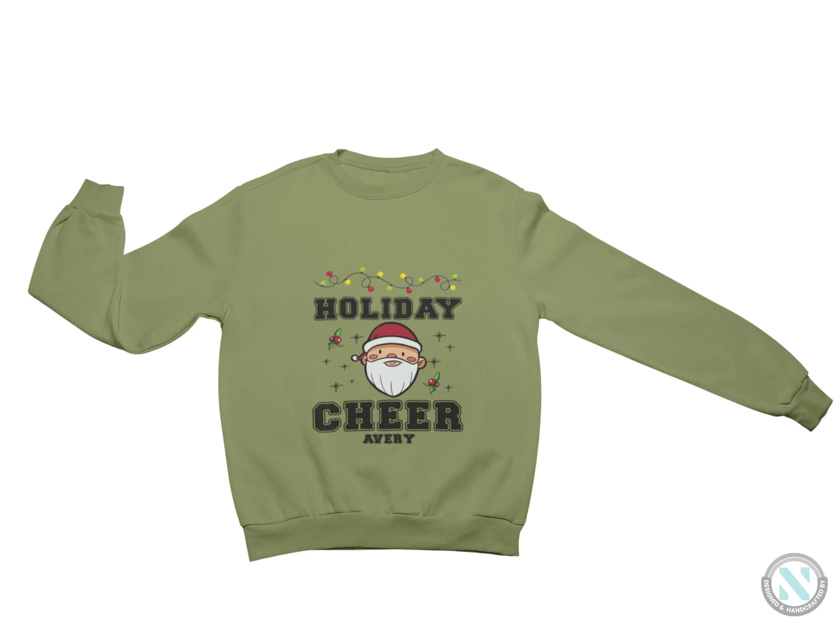 Personalized Christmas Sweatshirt for Toddler Boys with Holiday Cheer Text