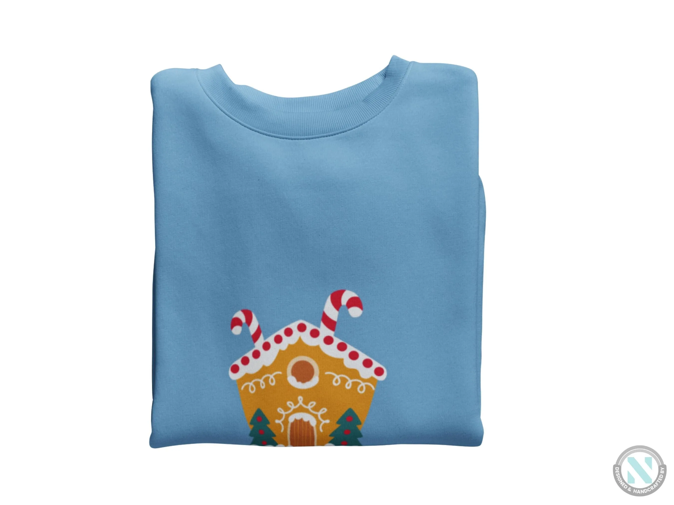 Personalized Winter Sweatshirt for Toddler Boys with Building A Gingerbread House