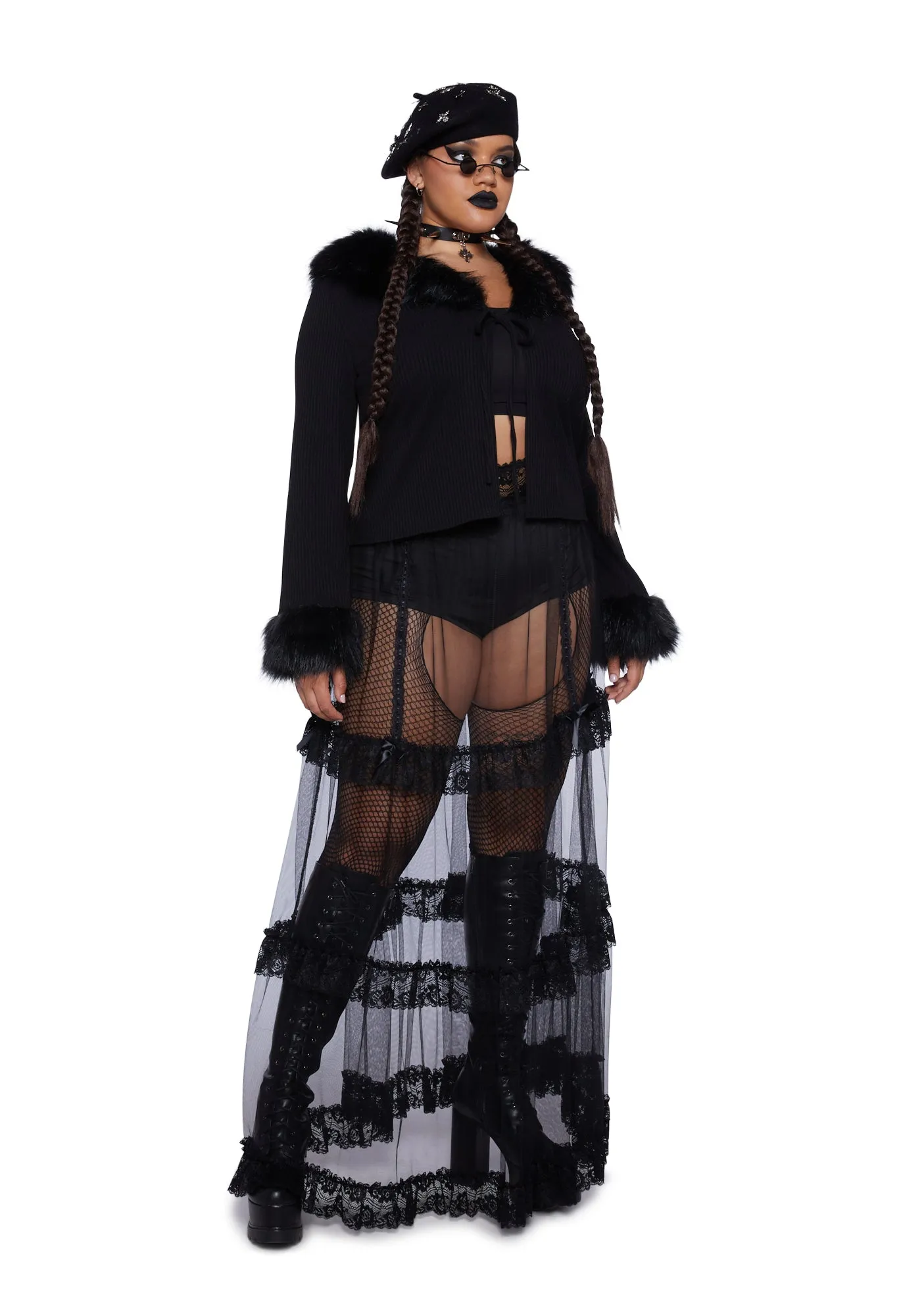 Plus Graveyard Glam Maxi Skirt