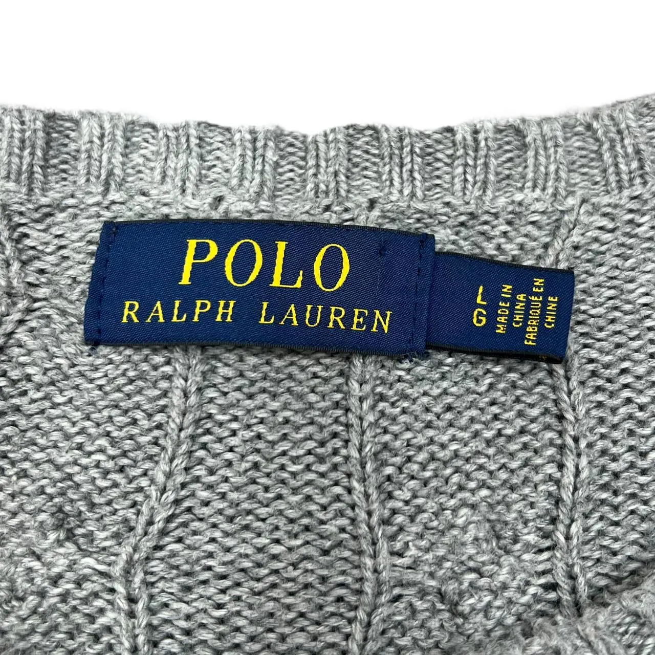 POLO RALPH LAUREN Classic Embroidered Mini Logo Cable Knit Crewneck Sweater Jumper