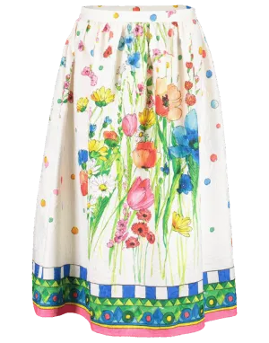 Print Jacquard Full Skirt