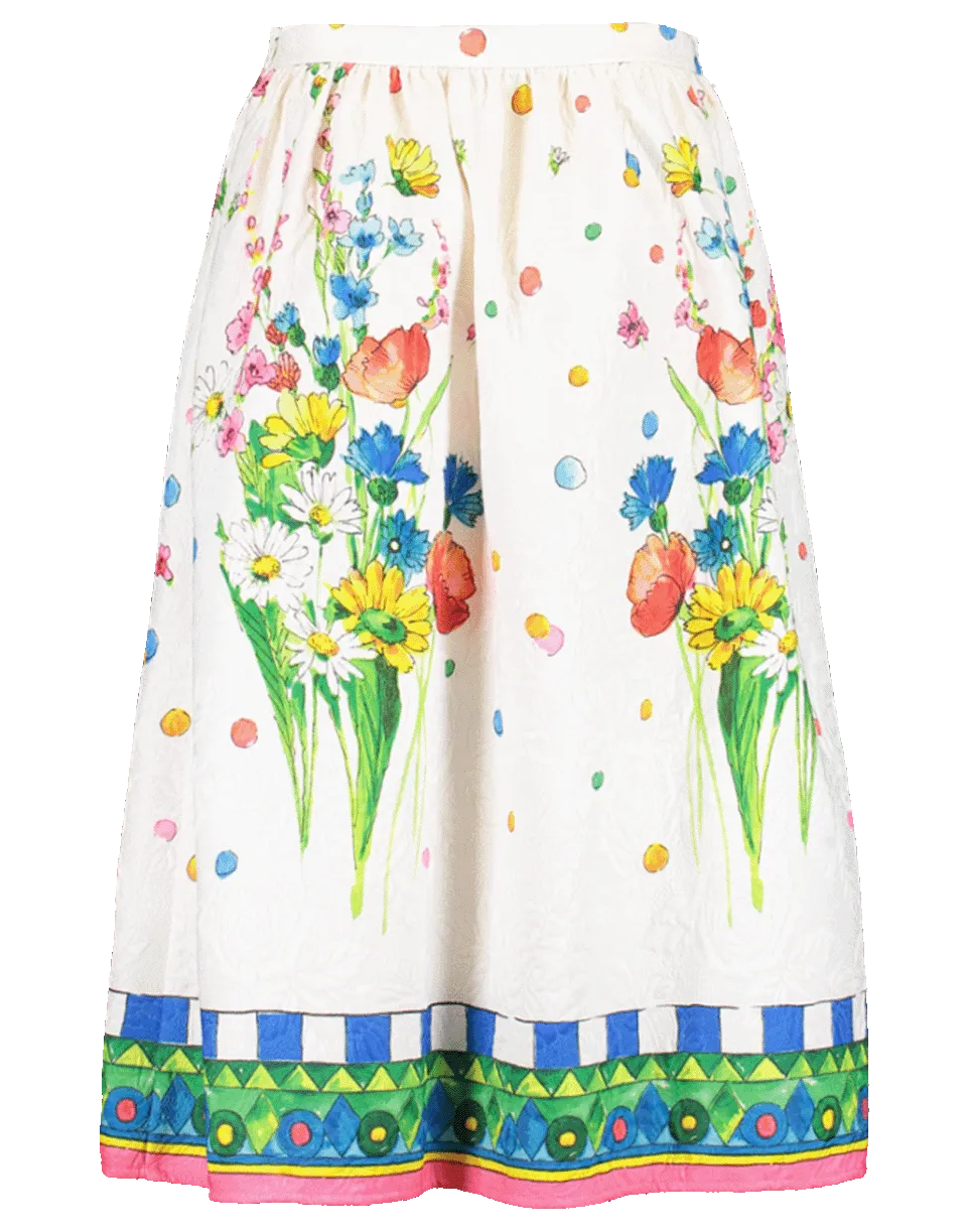 Print Jacquard Full Skirt