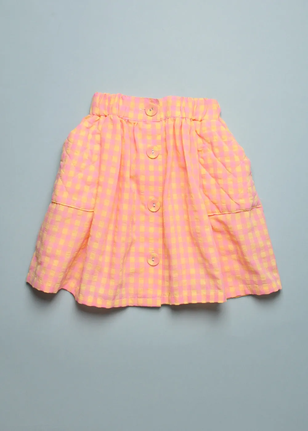QUILTED CHECK SKIRT