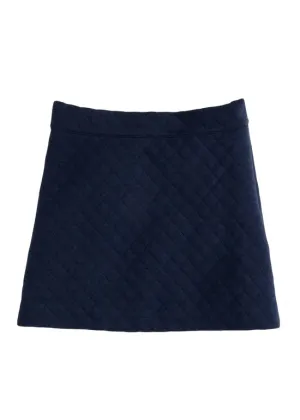 Quilted Mini Skirt | Navy