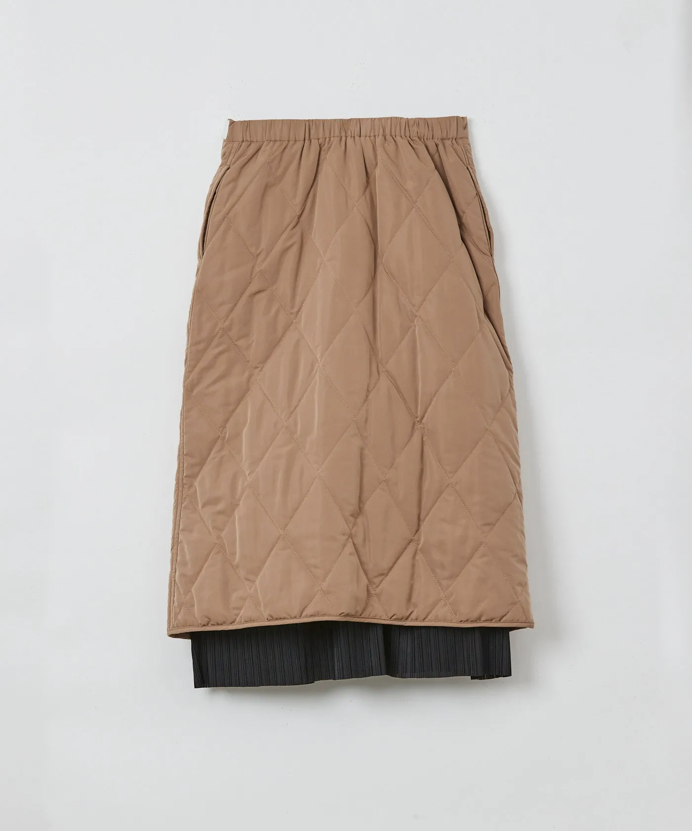 Quilted Wraparound Skirt - Beige