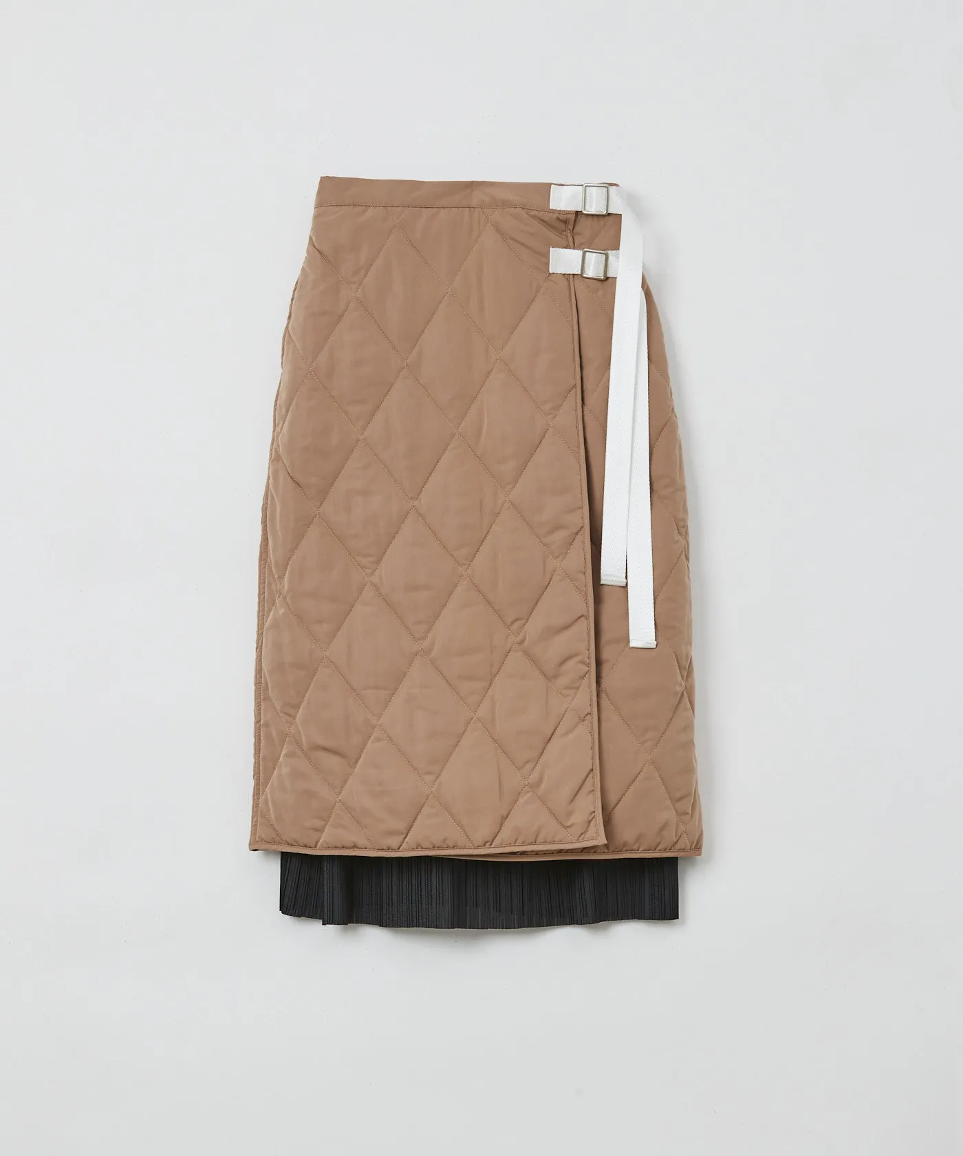 Quilted Wraparound Skirt - Beige