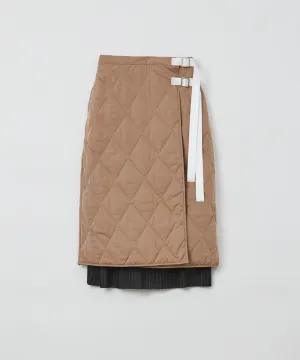 Quilted Wraparound Skirt - Beige