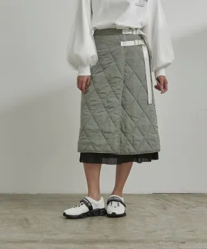 Quilted Wraparound Skirt - Green
