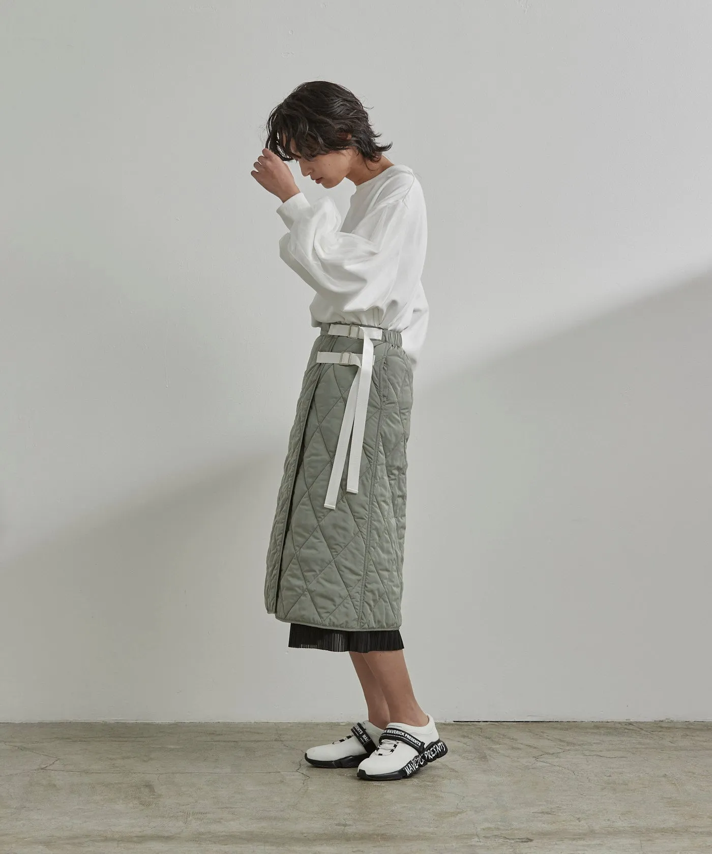 Quilted Wraparound Skirt - Green