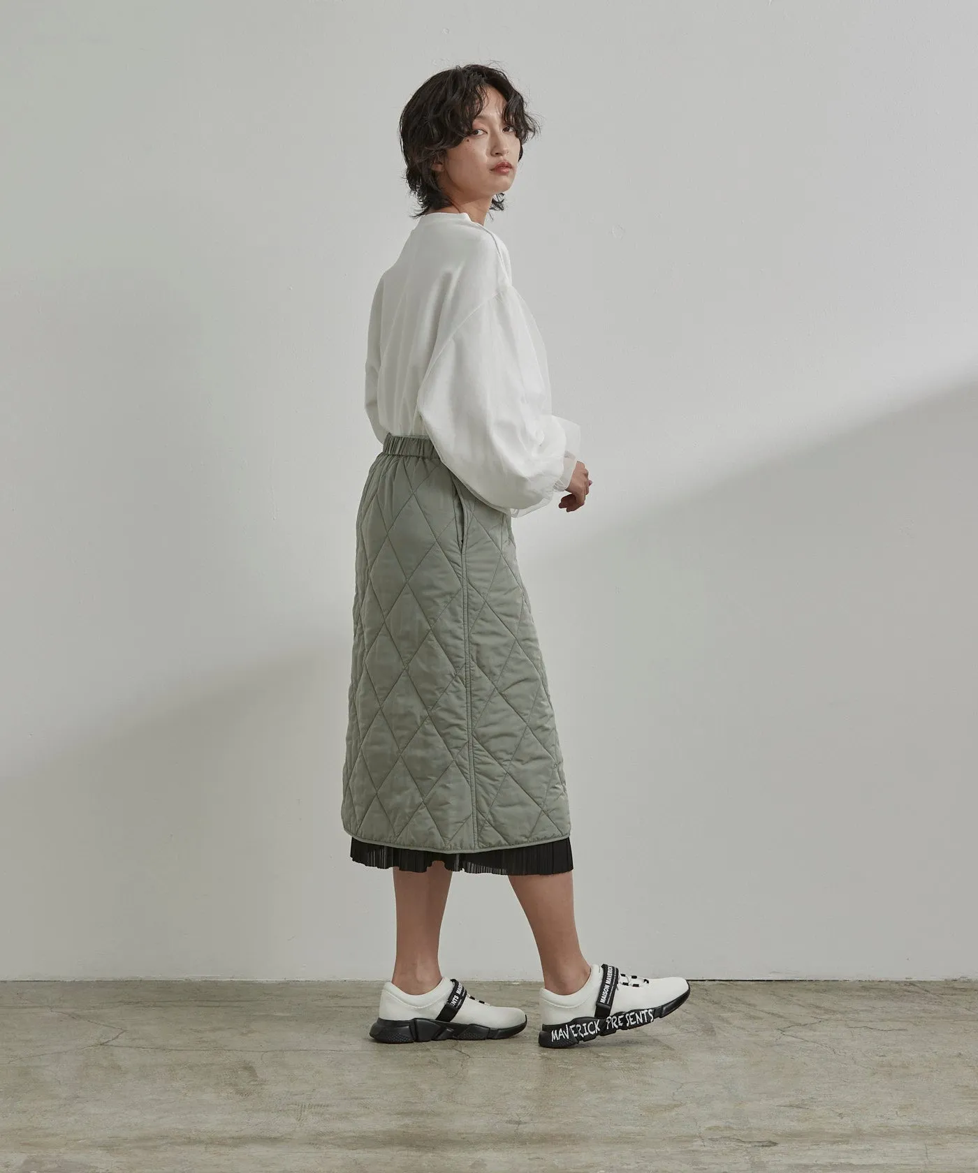 Quilted Wraparound Skirt - Green