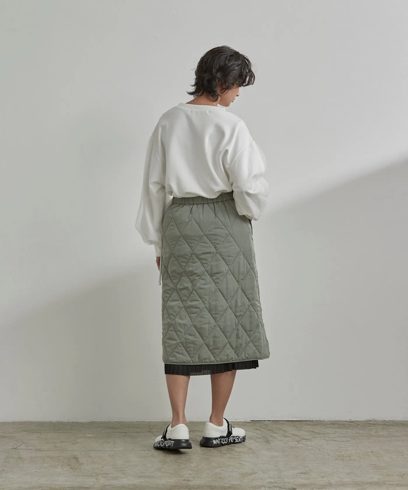 Quilted Wraparound Skirt - Green