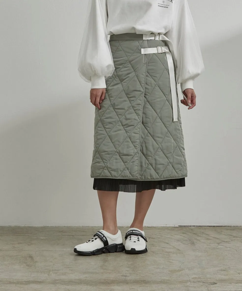 Quilted Wraparound Skirt - Green
