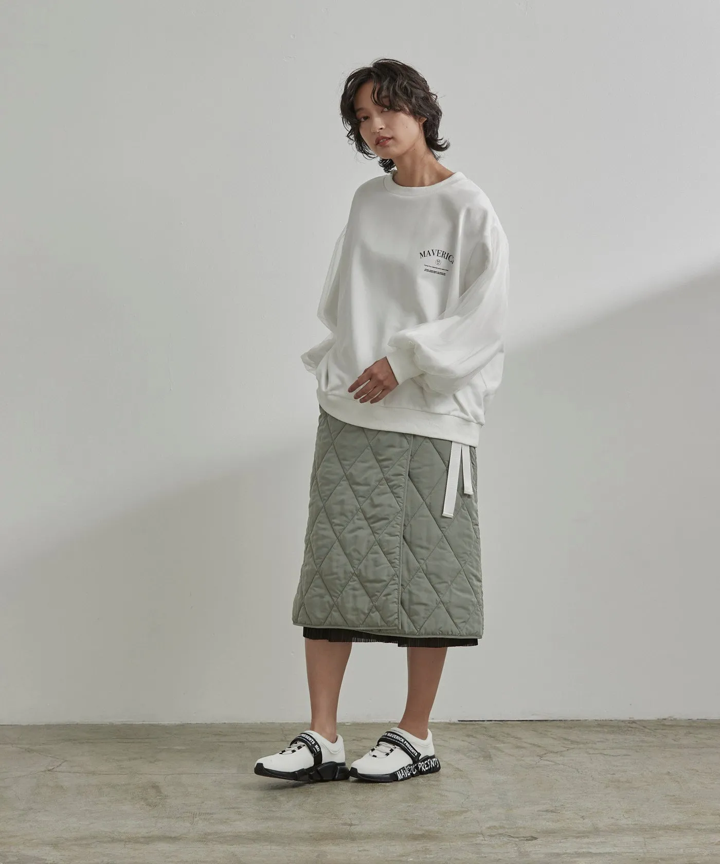 Quilted Wraparound Skirt - Green
