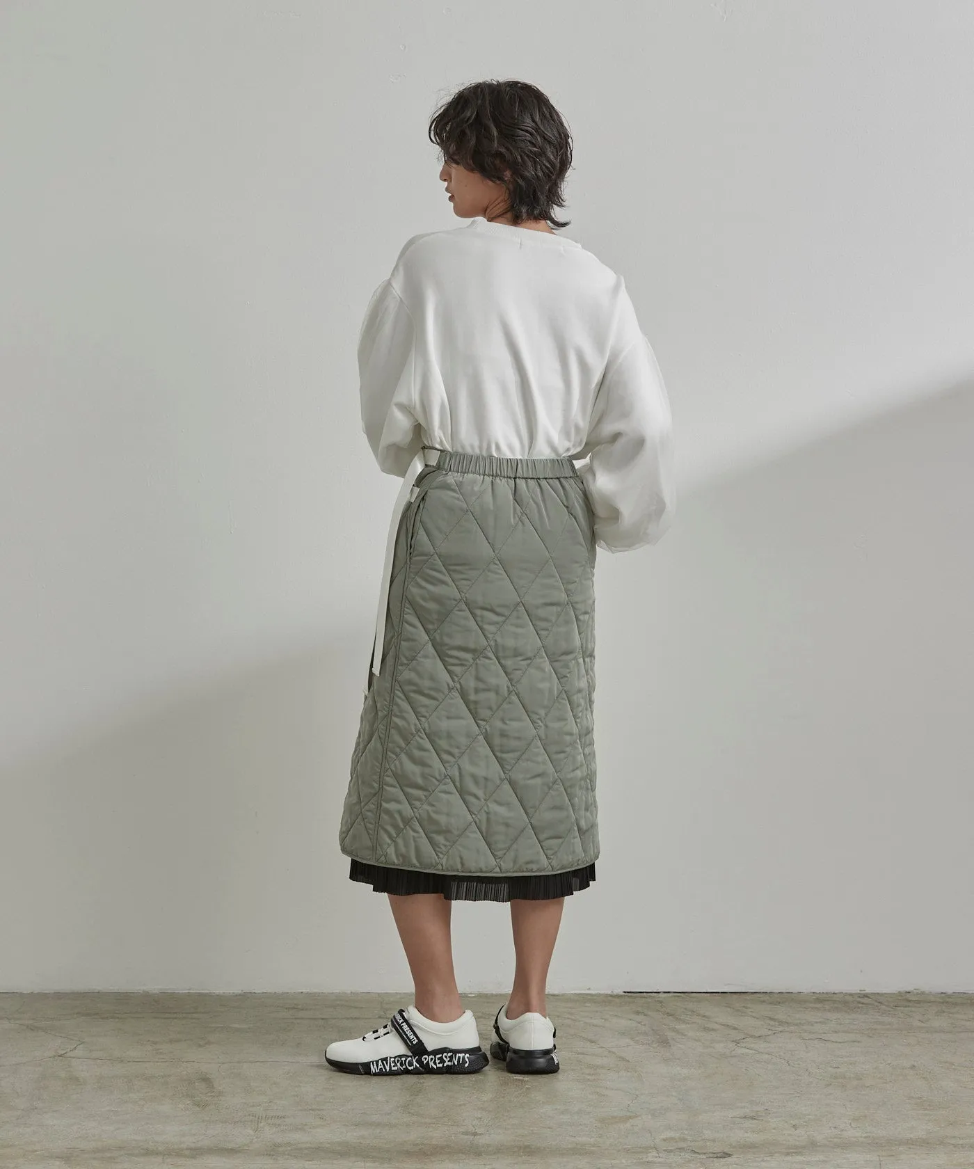 Quilted Wraparound Skirt - Green