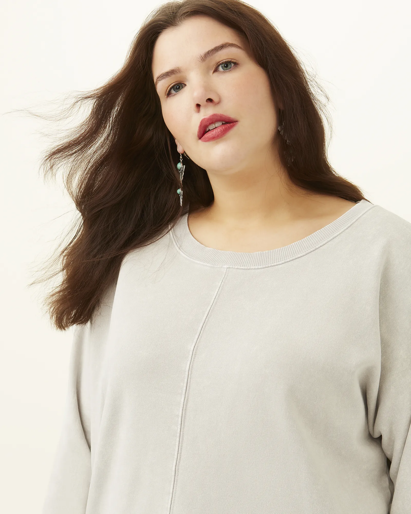 Reagan Fleece Pullover | Light Grey