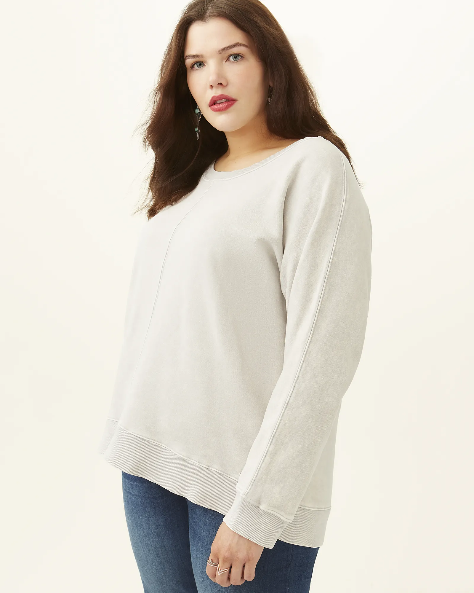 Reagan Fleece Pullover | Light Grey