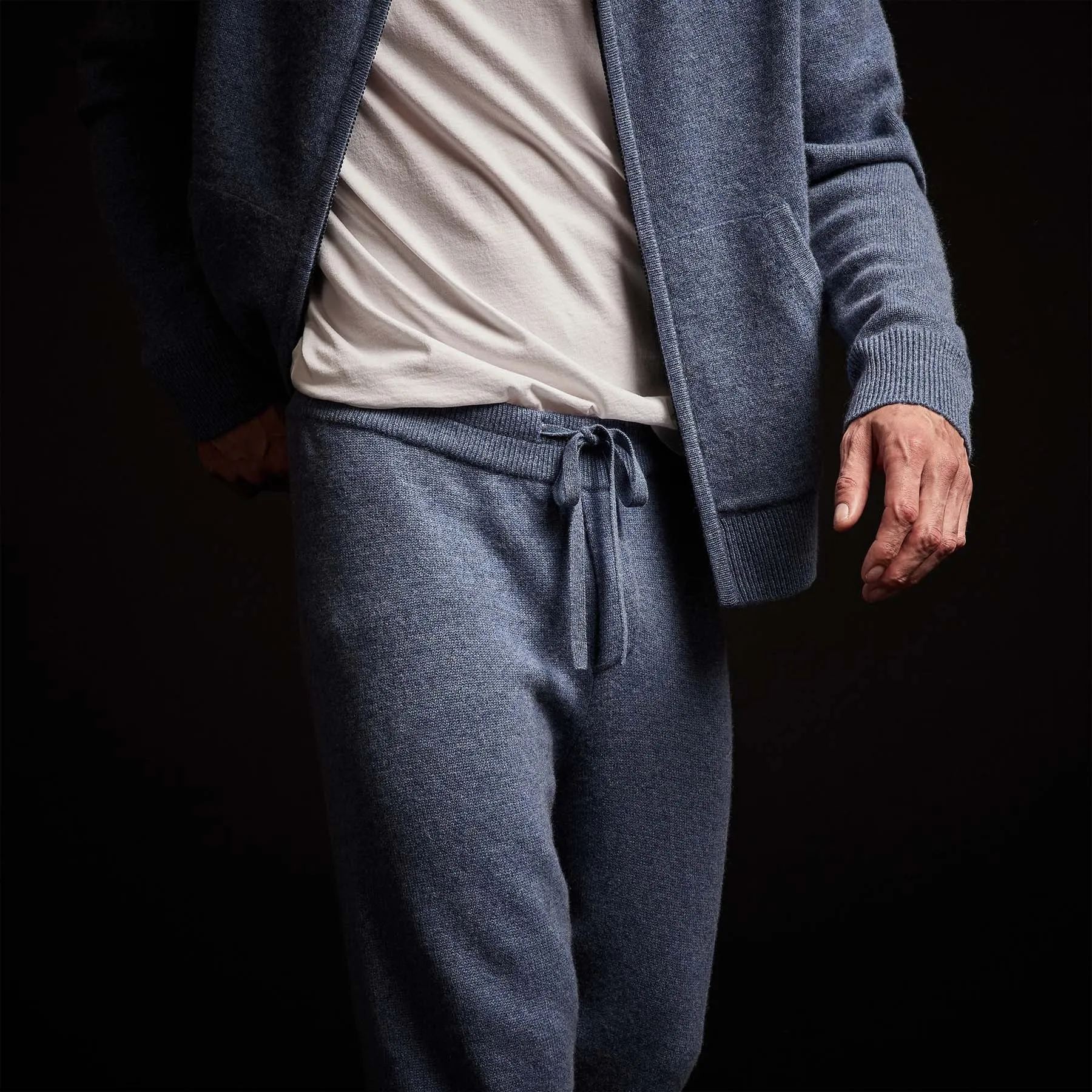 Recycled Cashmere Track Pant - Denim