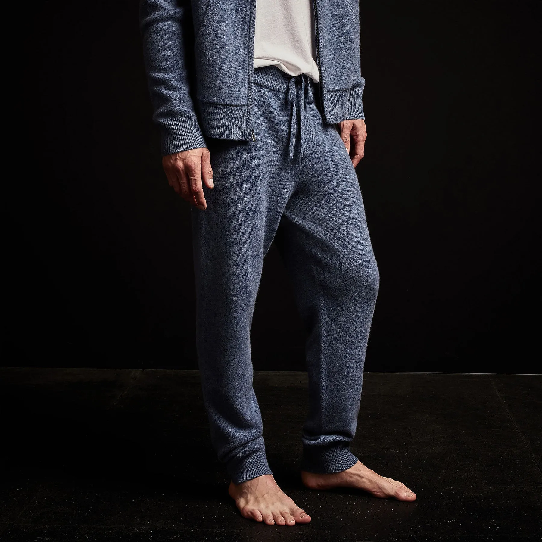 Recycled Cashmere Track Pant - Denim