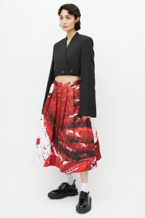 Red & White Quilted Skirt