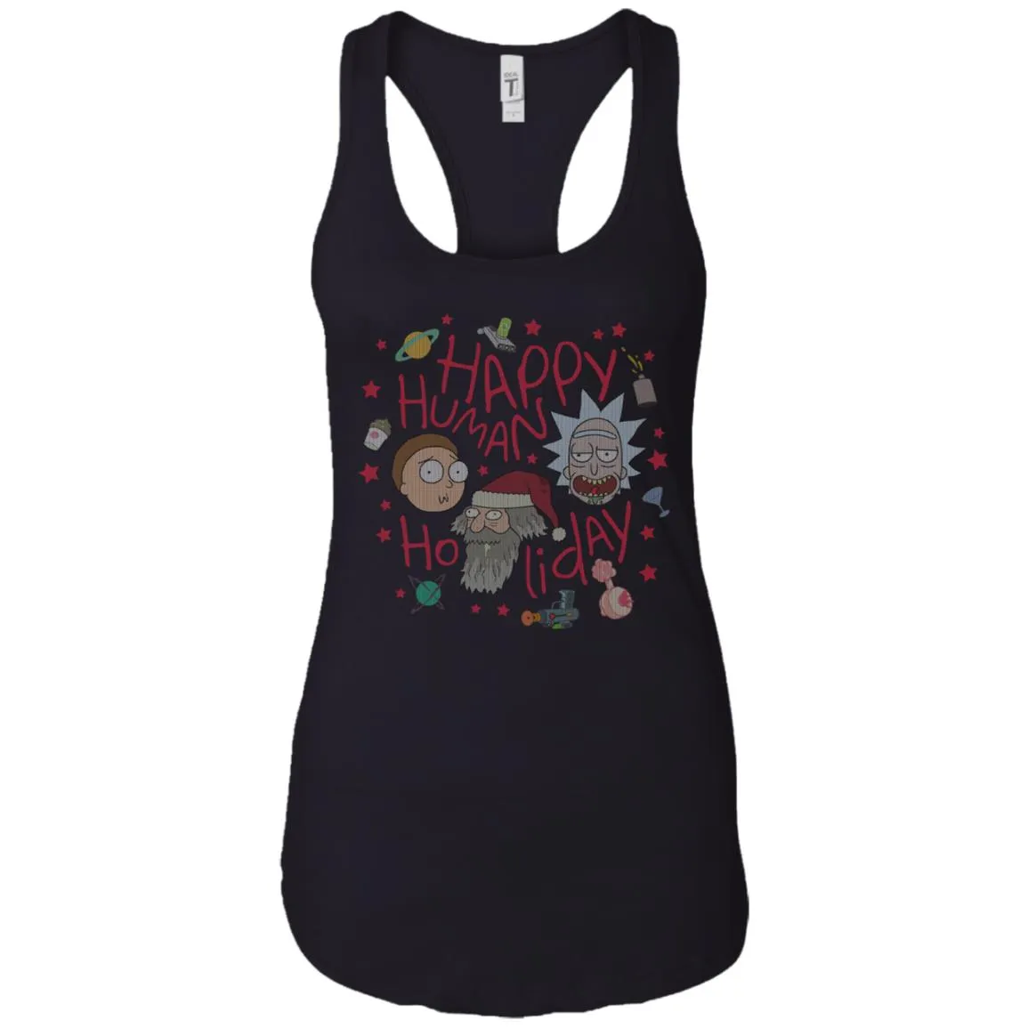 Rick And Morty Happy Human Holiday Jumper Women Tank