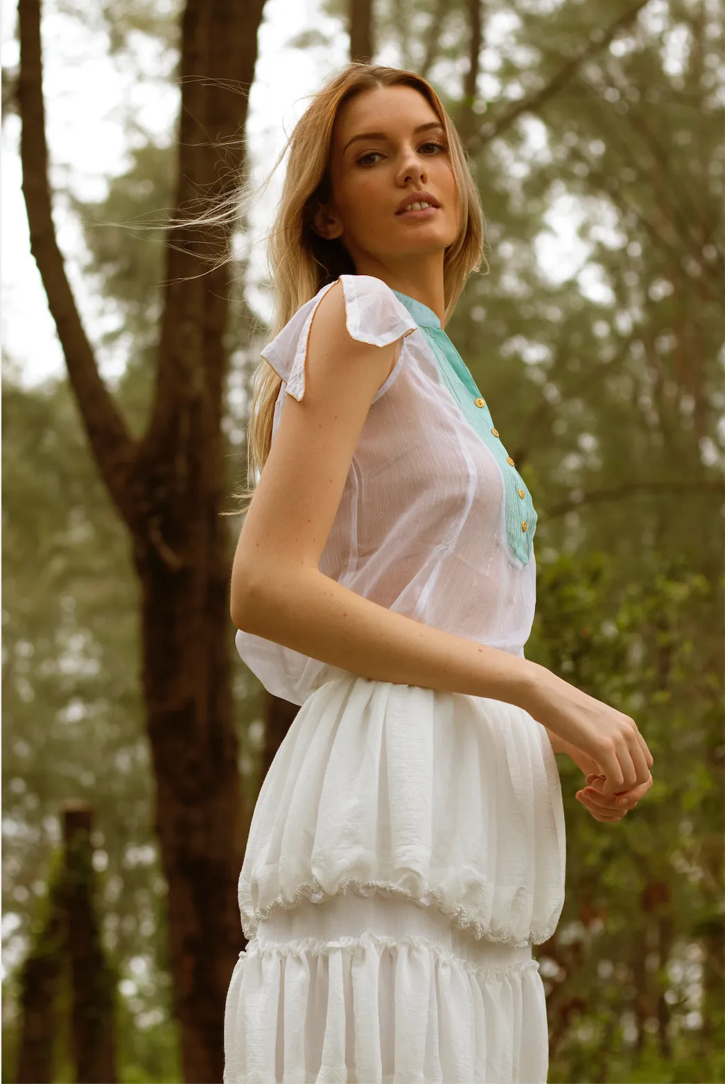 RW31010- Two-Layer Crepe Blend Skirt