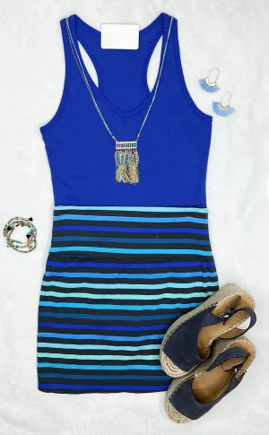 Sassy Stuff Striped Skirt - Blue