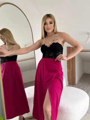 satin maxi skirt