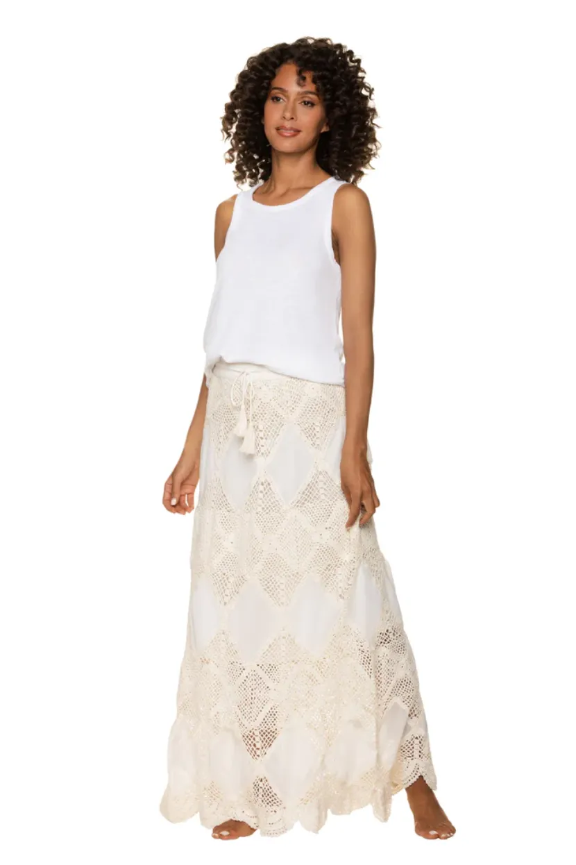 Scallop Crochet Maxi Skirt
