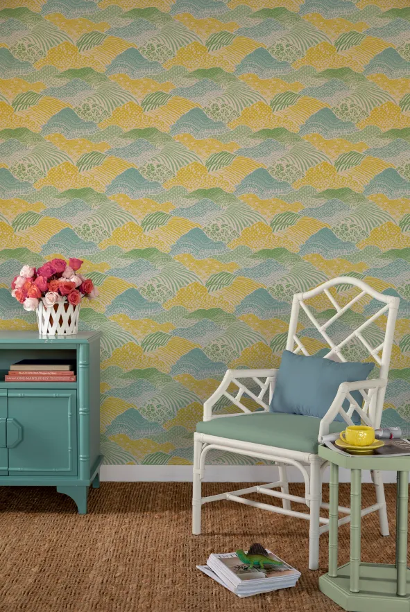 Shangri-La Barbados Green Wallpaper Sample