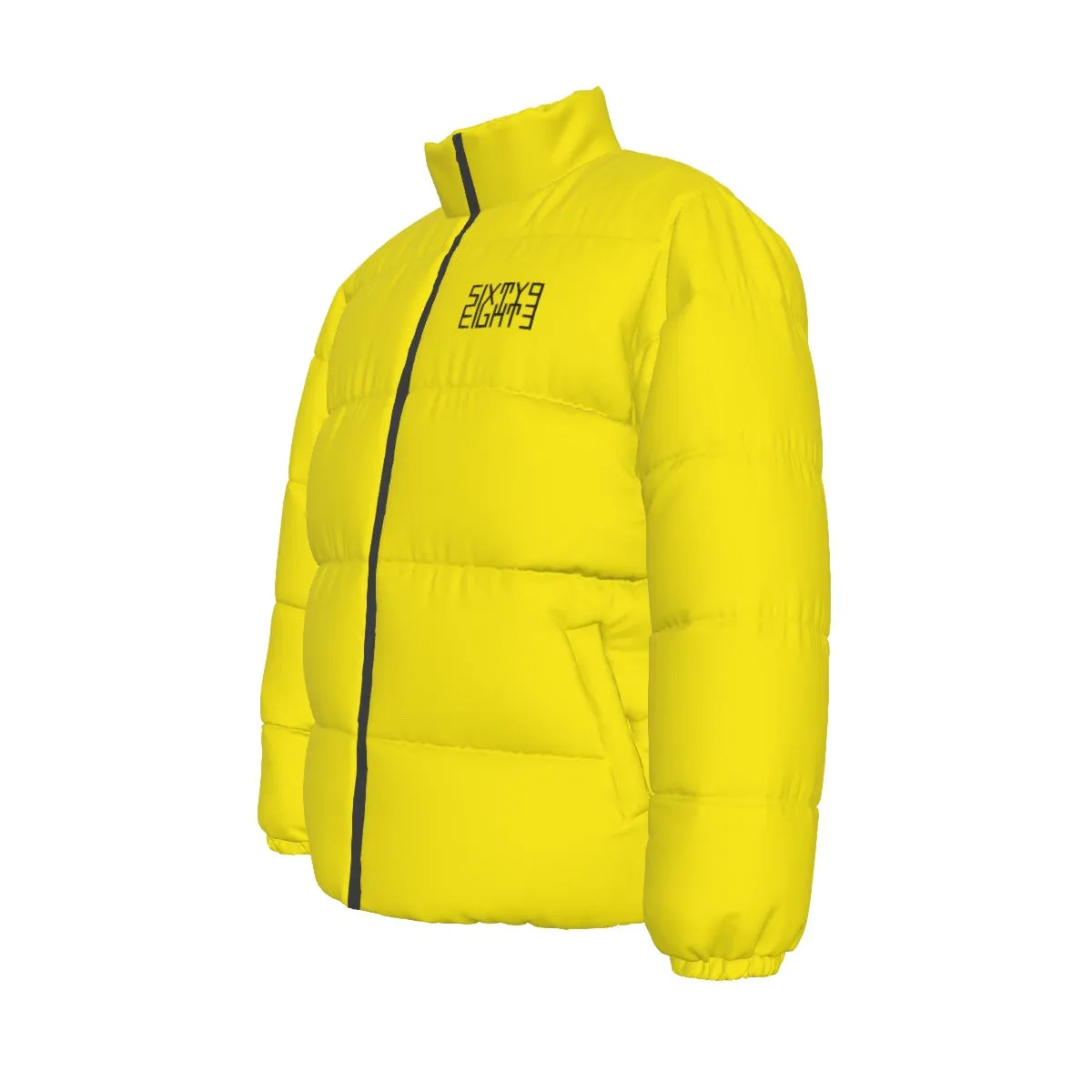 Sixty Eight 93 Logo Black Lemonade Unisex Puffer Jacket