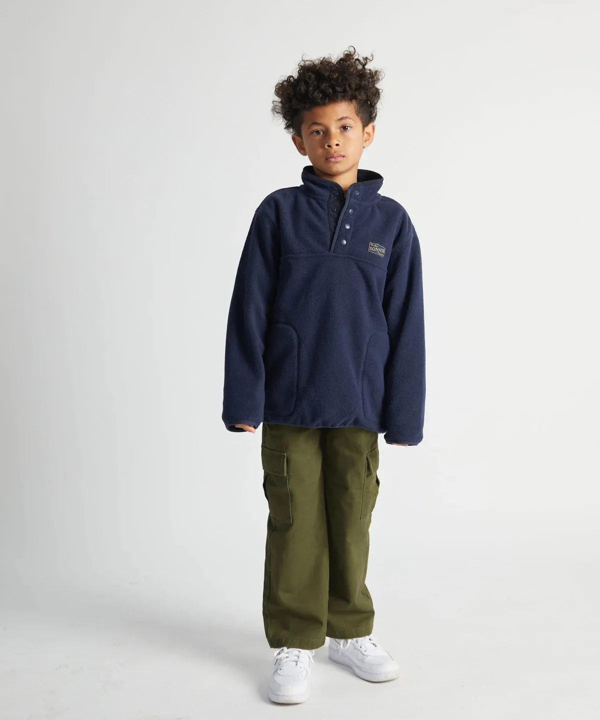 SONNIE - MONTY QUARTER DOME FLEECE - DEEP BLUE