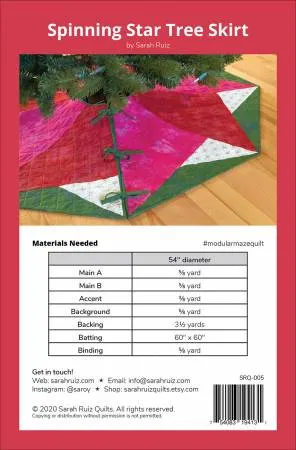 Spinning Star Quilted Tree Skirt Pattern