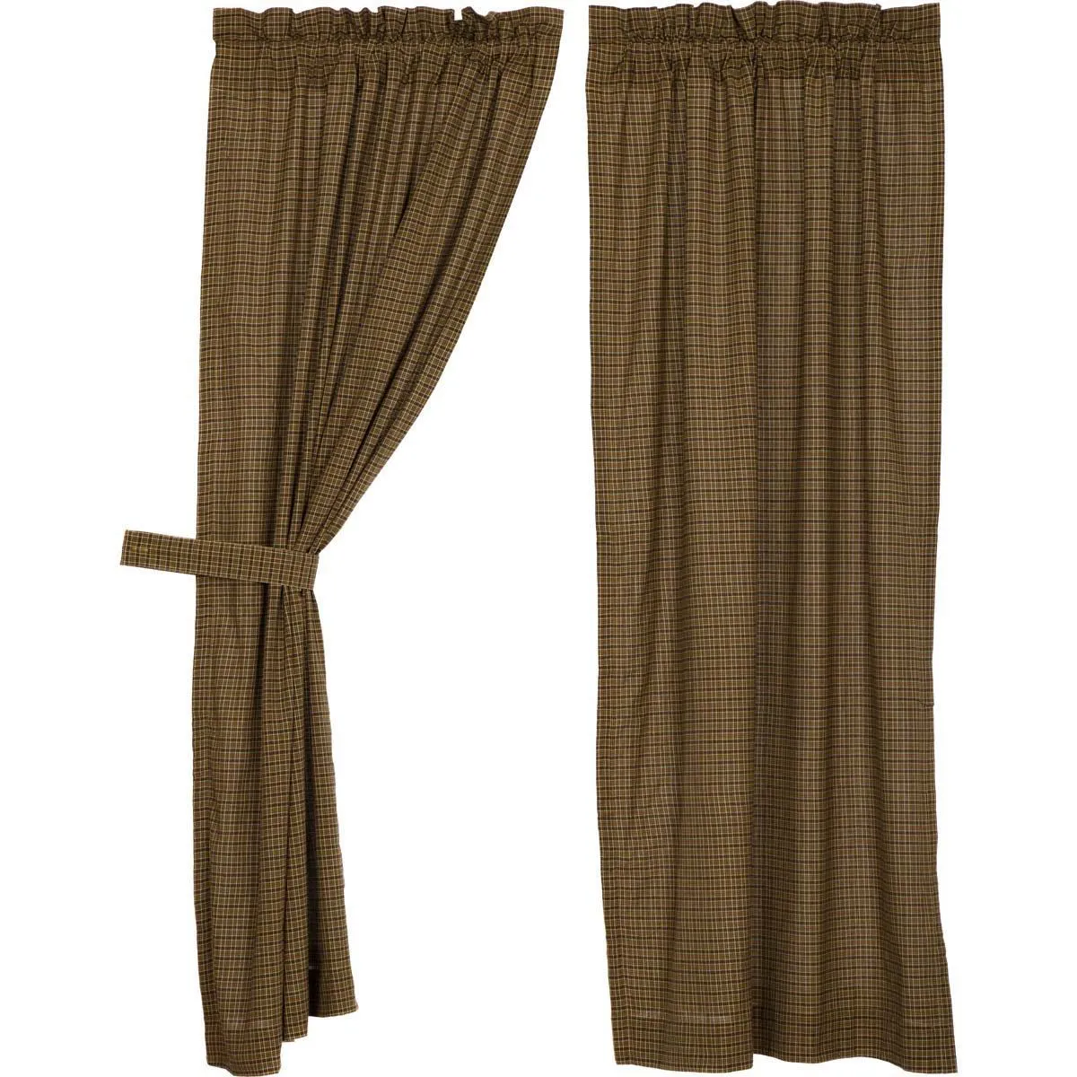 Tea Cabin Lined Short Panel Curtains 63"