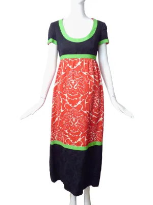 TEAL TRAINA- 1960s Quilted Cotton Dress, Size 8