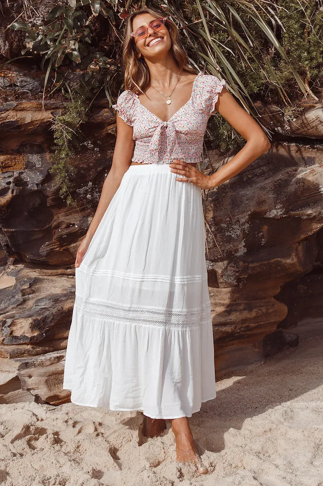 The Last Dance Maxi Skirt White