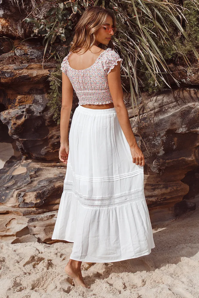 The Last Dance Maxi Skirt White