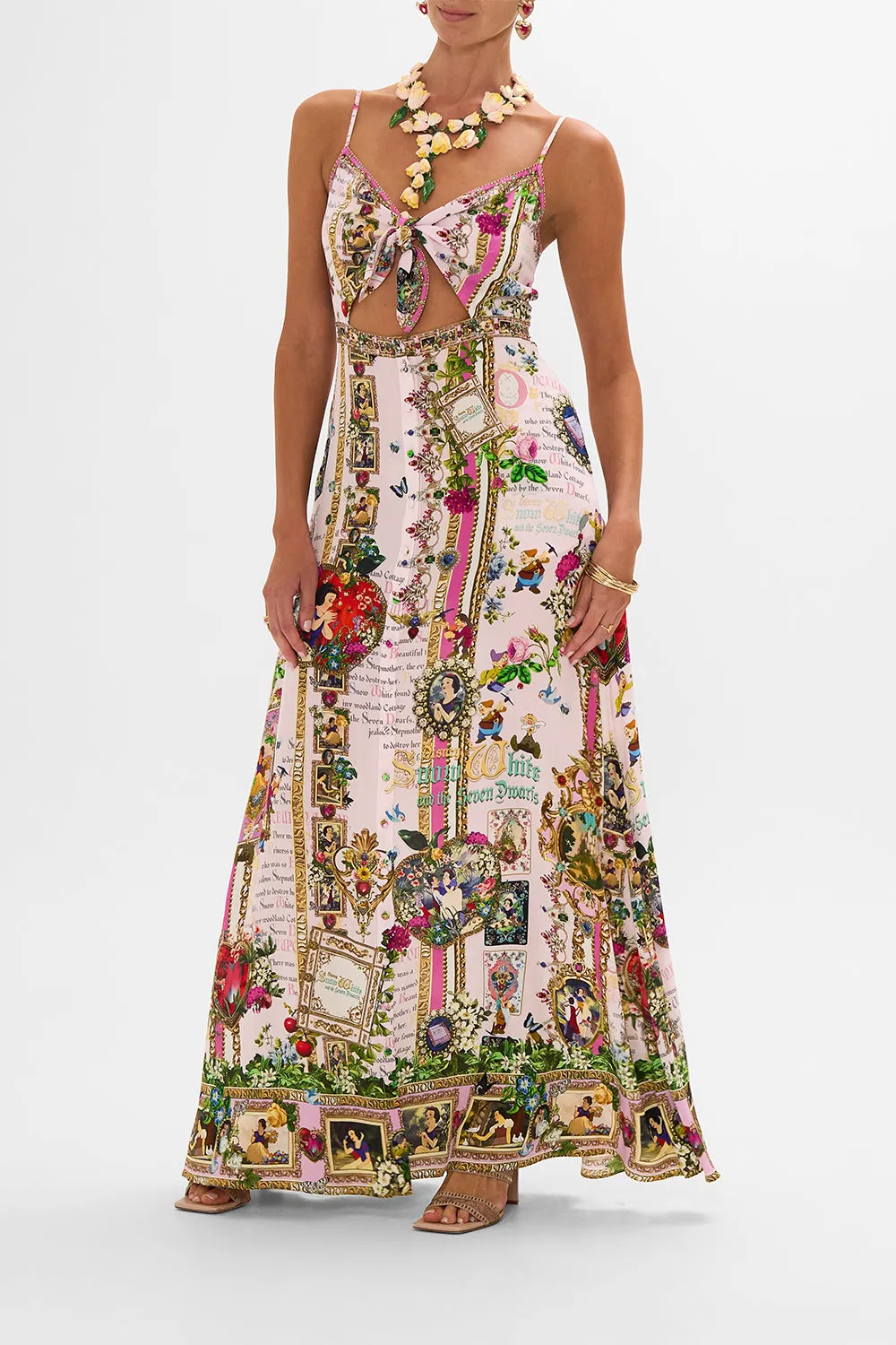 TIE FRONT CUT OUT MAXI DRESS MY SWEET SNOW WHITE
