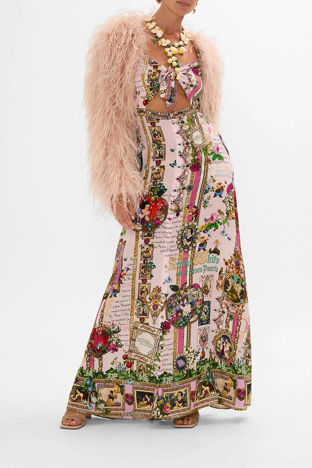 TIE FRONT CUT OUT MAXI DRESS MY SWEET SNOW WHITE