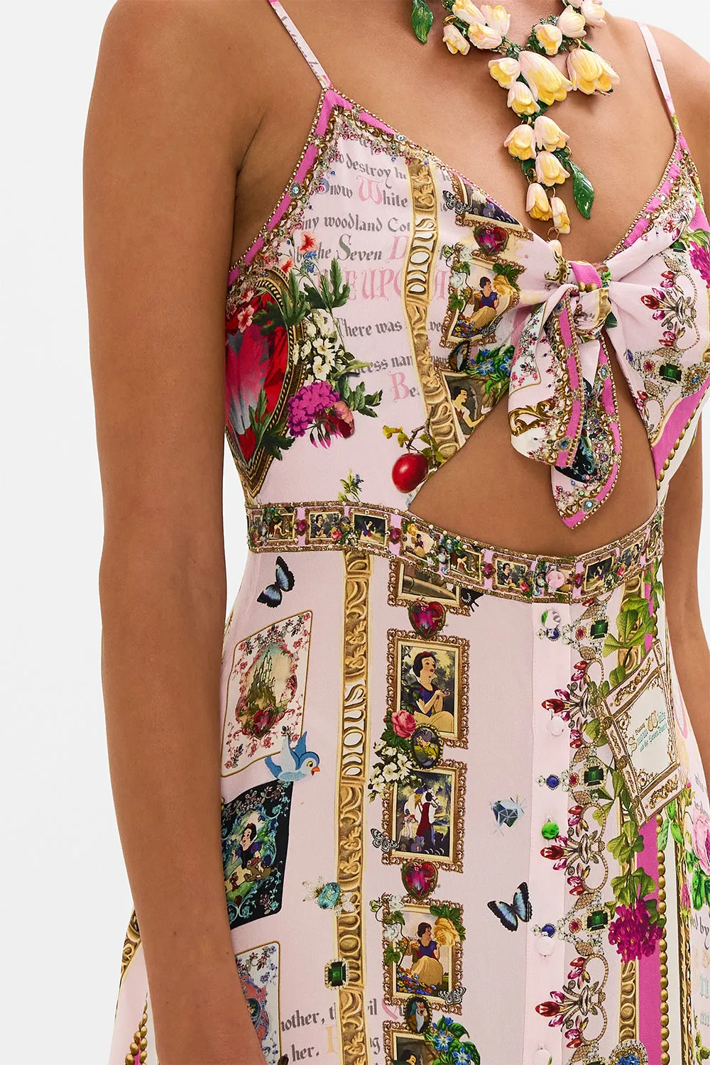 TIE FRONT CUT OUT MAXI DRESS MY SWEET SNOW WHITE