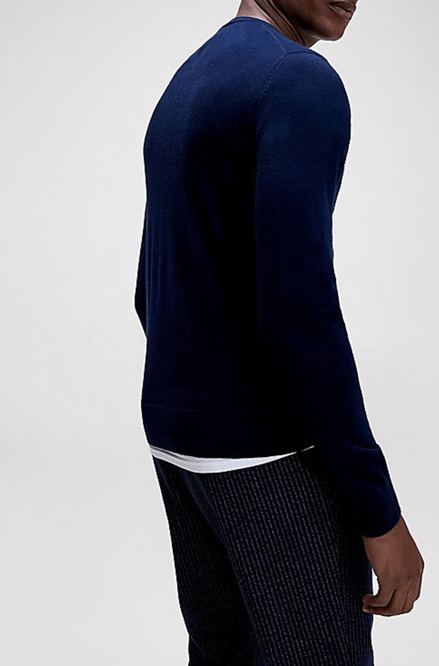 Tommy Hilfiger classic fit luxury wool crew neck jumper in navy