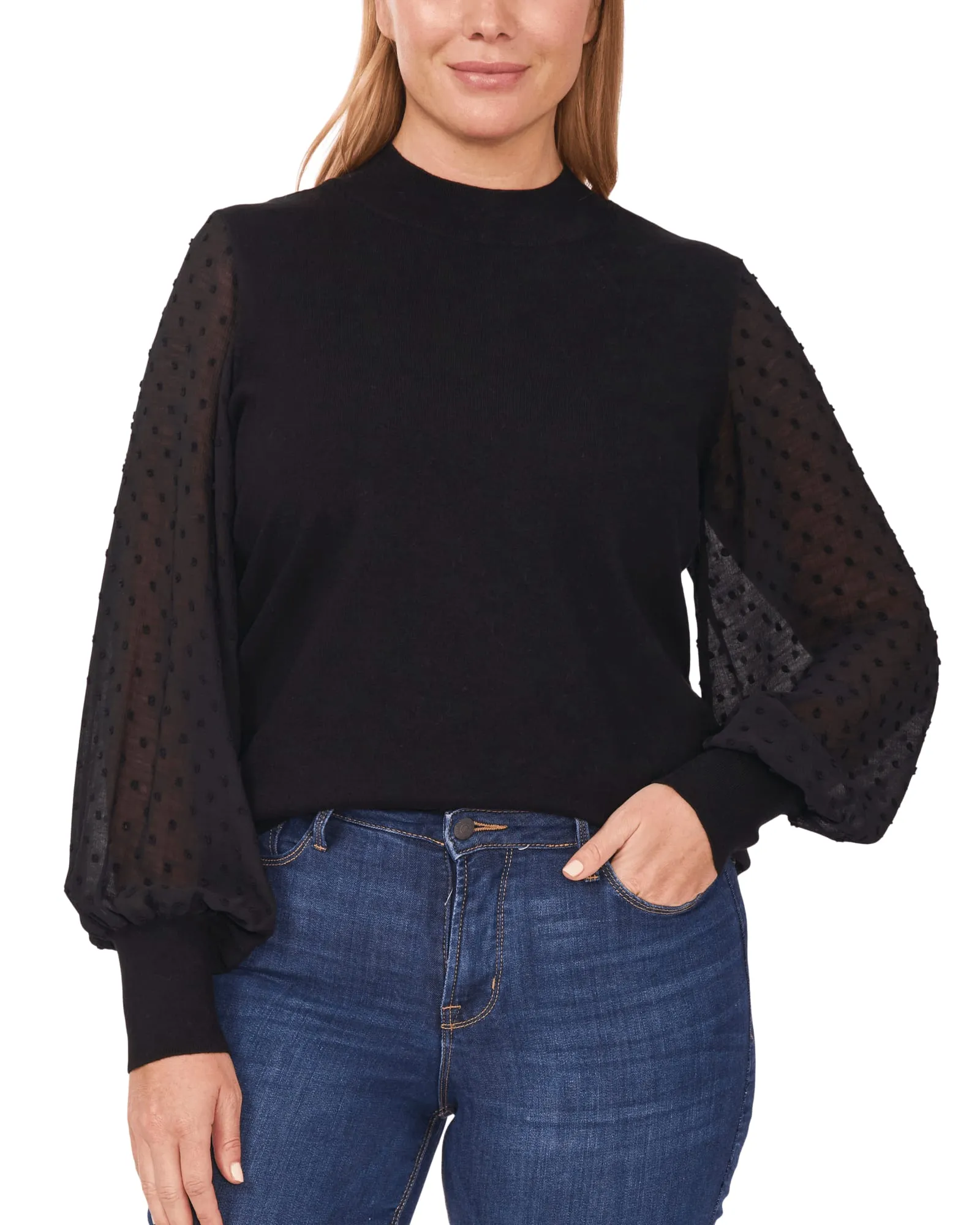 Tori Mock Neck Sweater | RICH BLACK