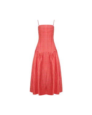 TRULLI MAXI DRESS RED TARTAN