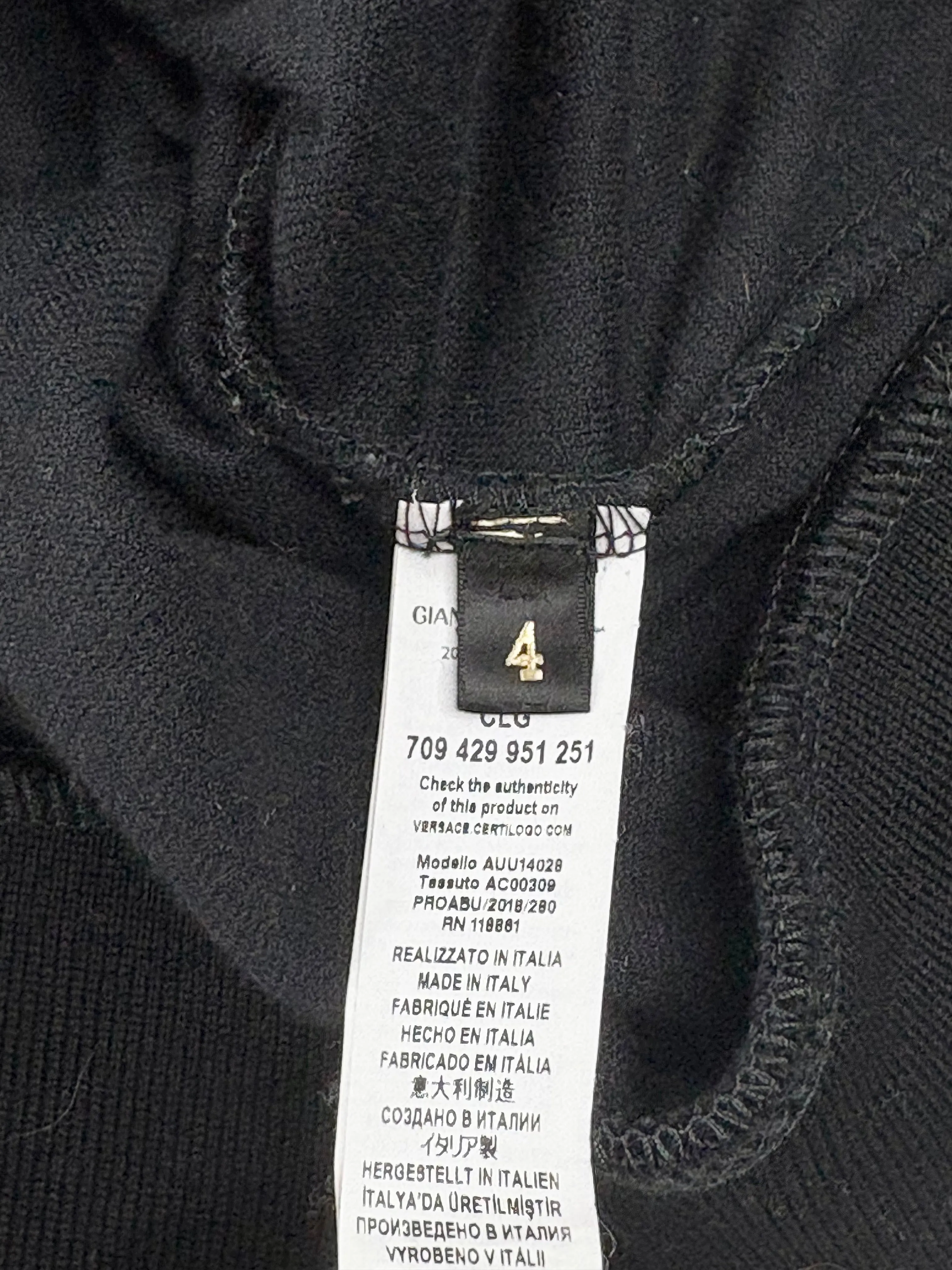 Versace Underwear Black Velour Medusa 'Gym' Crewneck - M