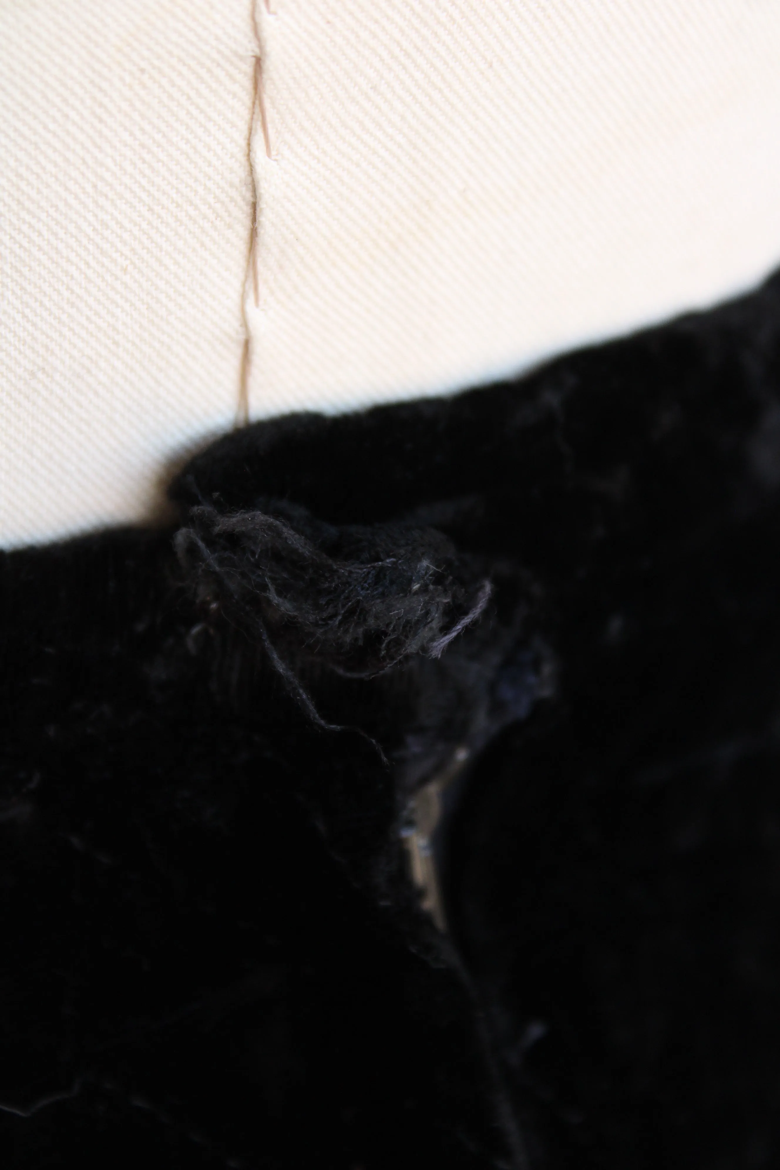 Vintage 1950s 1960s Black Velvet Quilted Skirt
