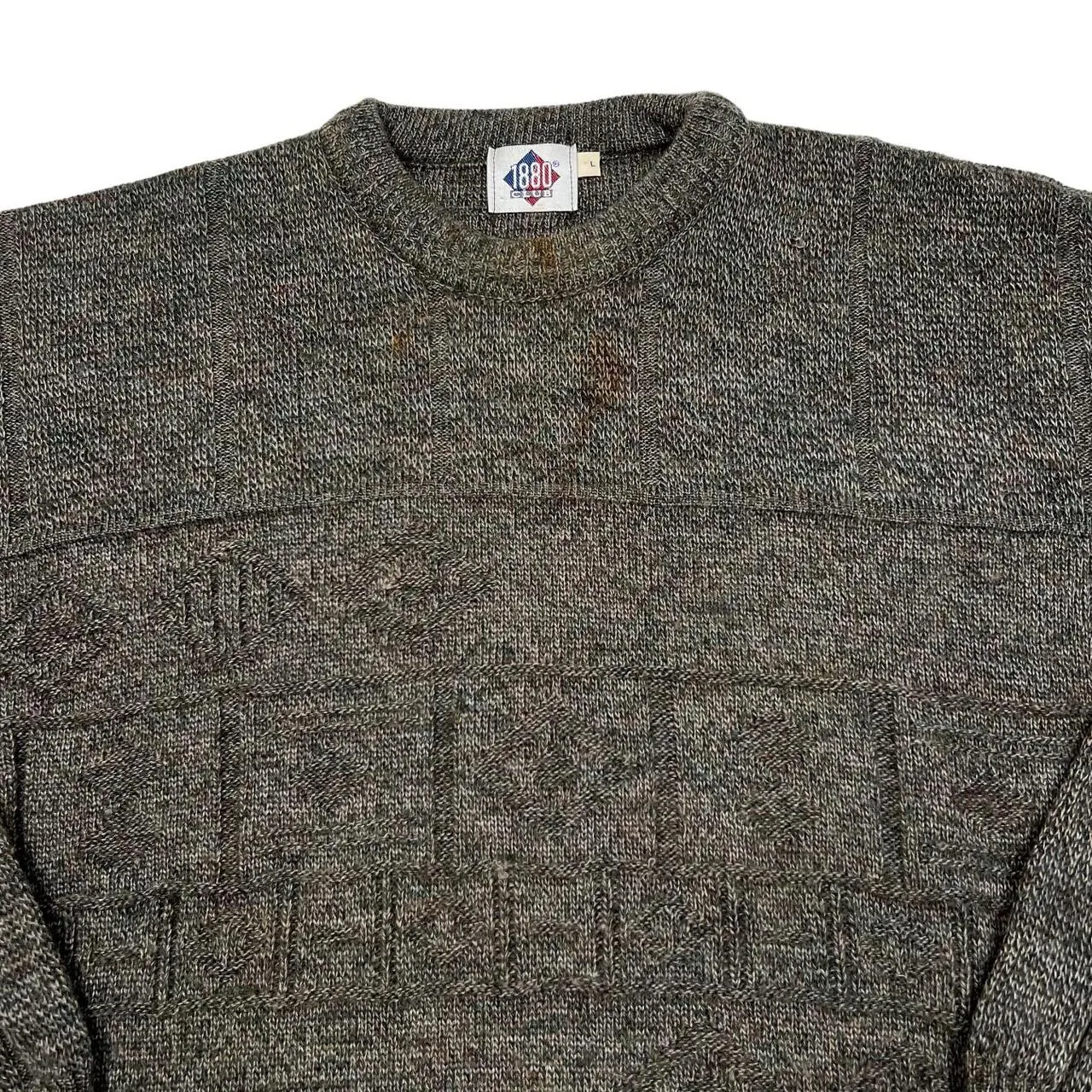 Vintage 90’s 1880 CLUB Patterned Acrylic Wool Knit Crewneck Sweater Jumper