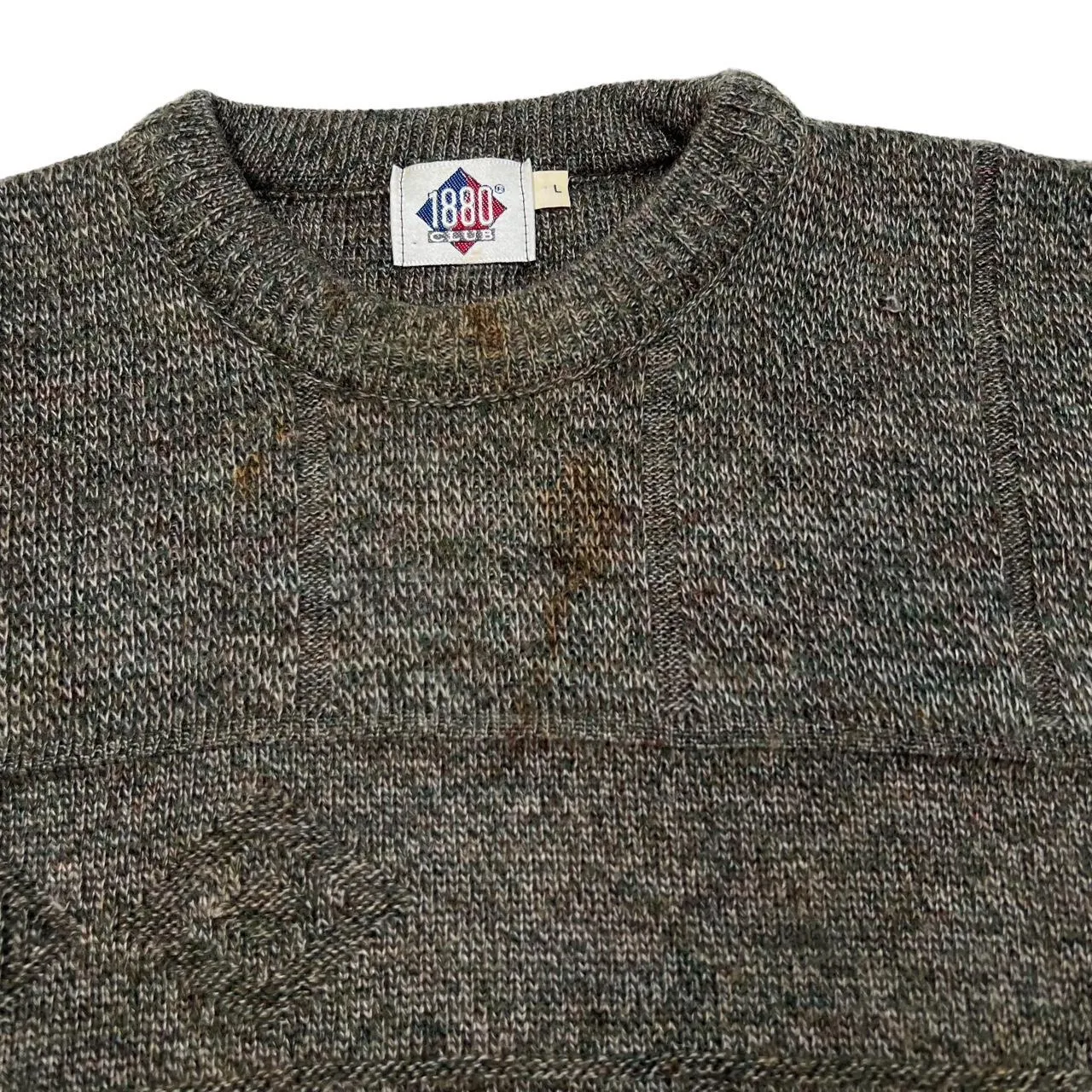 Vintage 90’s 1880 CLUB Patterned Acrylic Wool Knit Crewneck Sweater Jumper