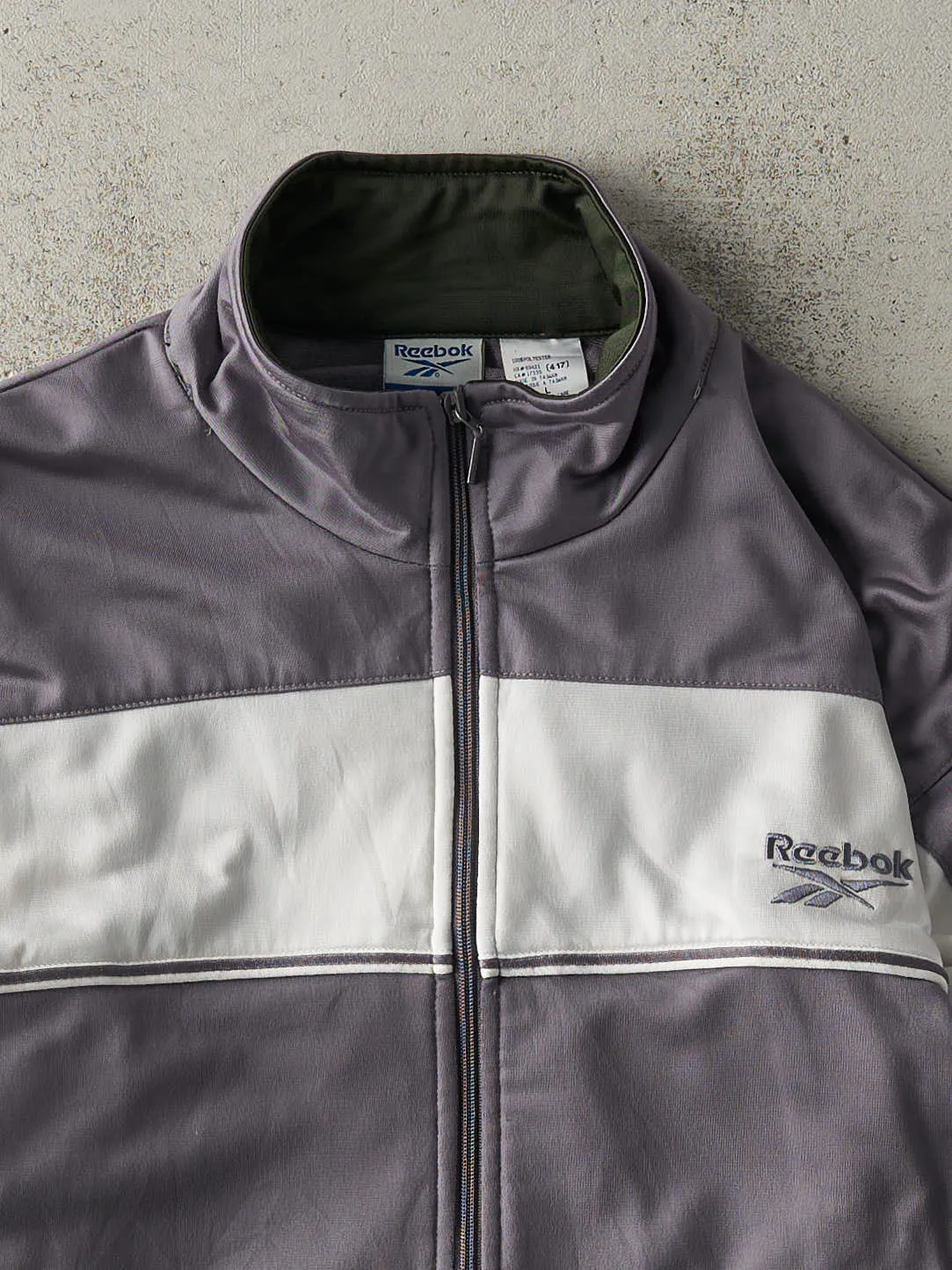 Vintage Y2K Grey & Green Reebok Track Jacket (M/L)